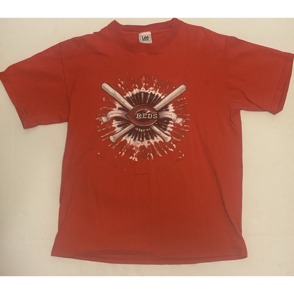 Vintage Lee Sport Cincinnati Reds MLB Red Graphic T-Shirt Baseball Shirt 2004